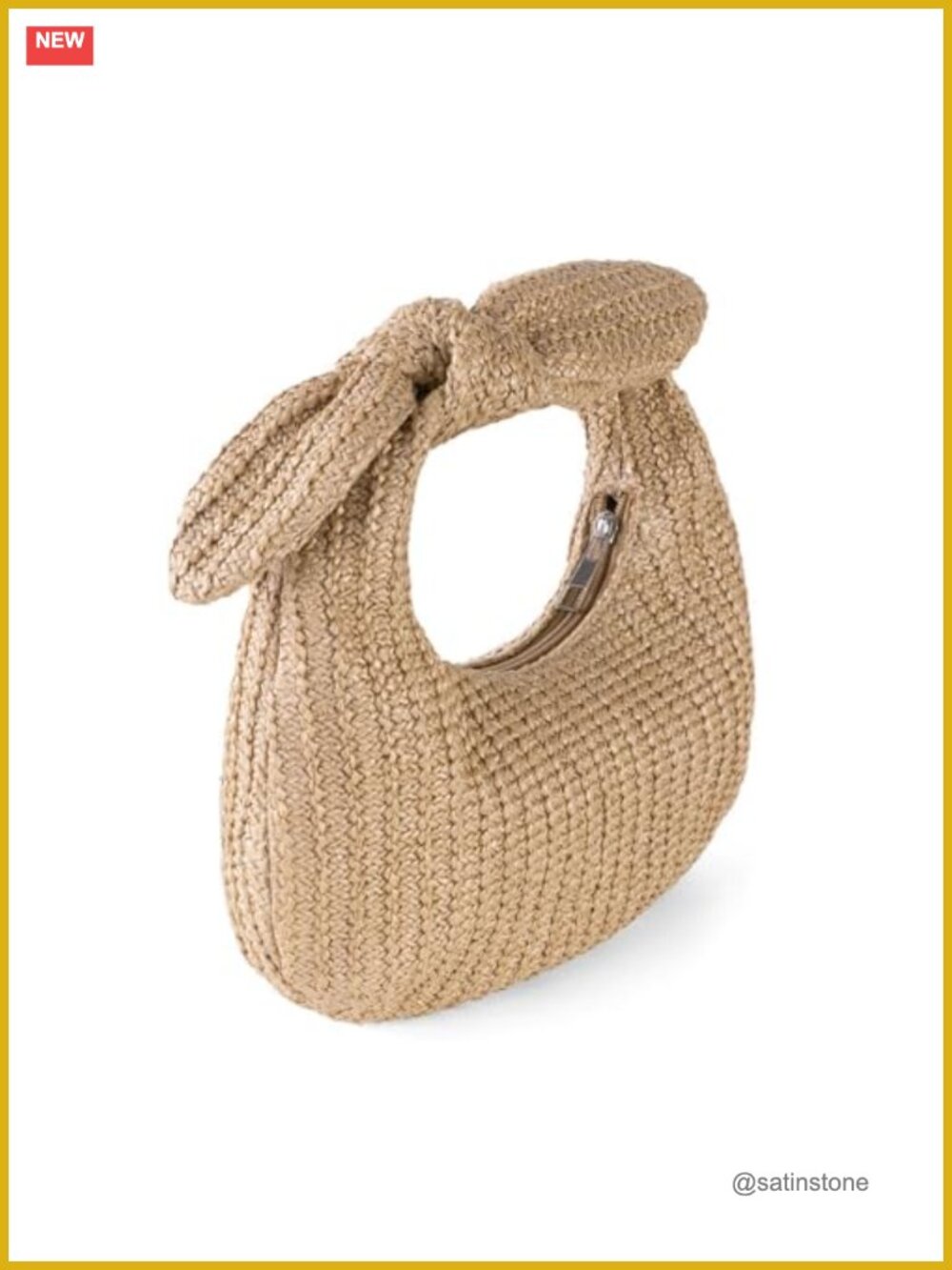 Woven Straw Clutch Purse Pleated Handbag Shoulder Crossbody Bag - Picture 3 of 7